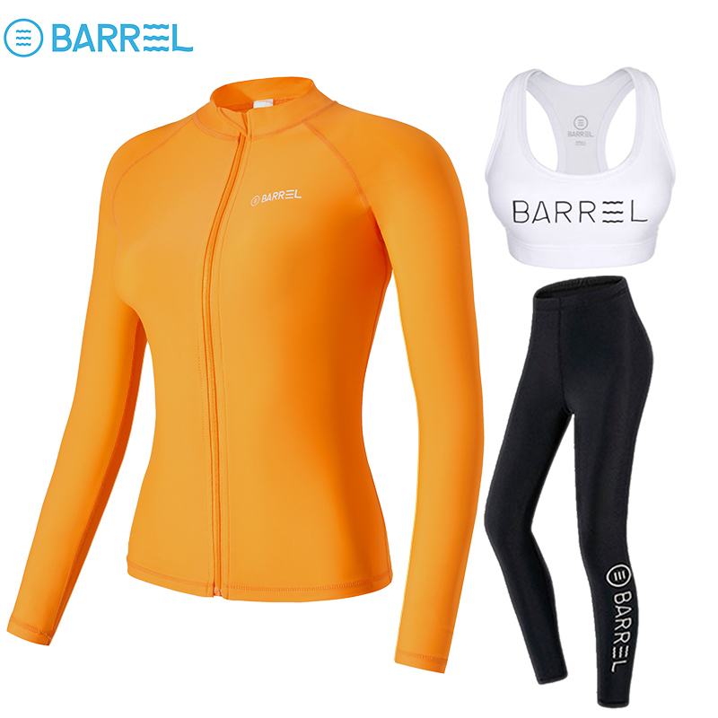 Female orange zipper + white vest + three pairs of thongs